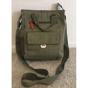 Sherpani structured cross-body army green bag